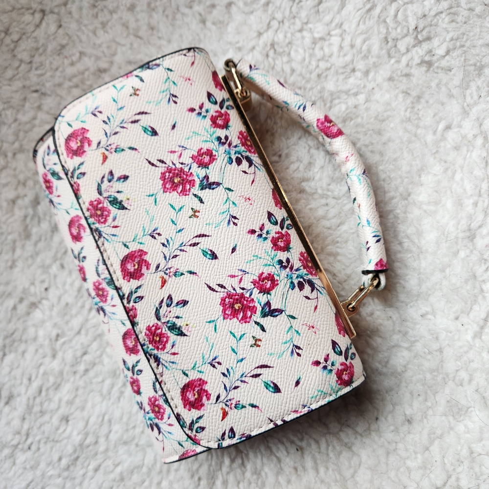 Call It Spring Floral Pink and Cream Clutch